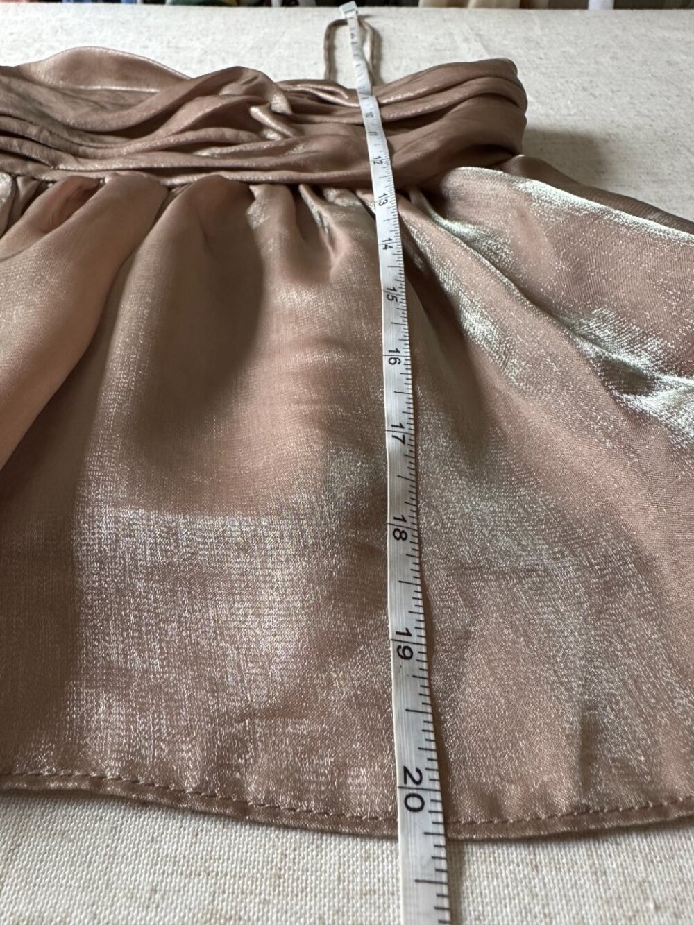 Reformation Cosima Camisole Top Champagne Iridescent Metallic 0 - Picture 9 of 9